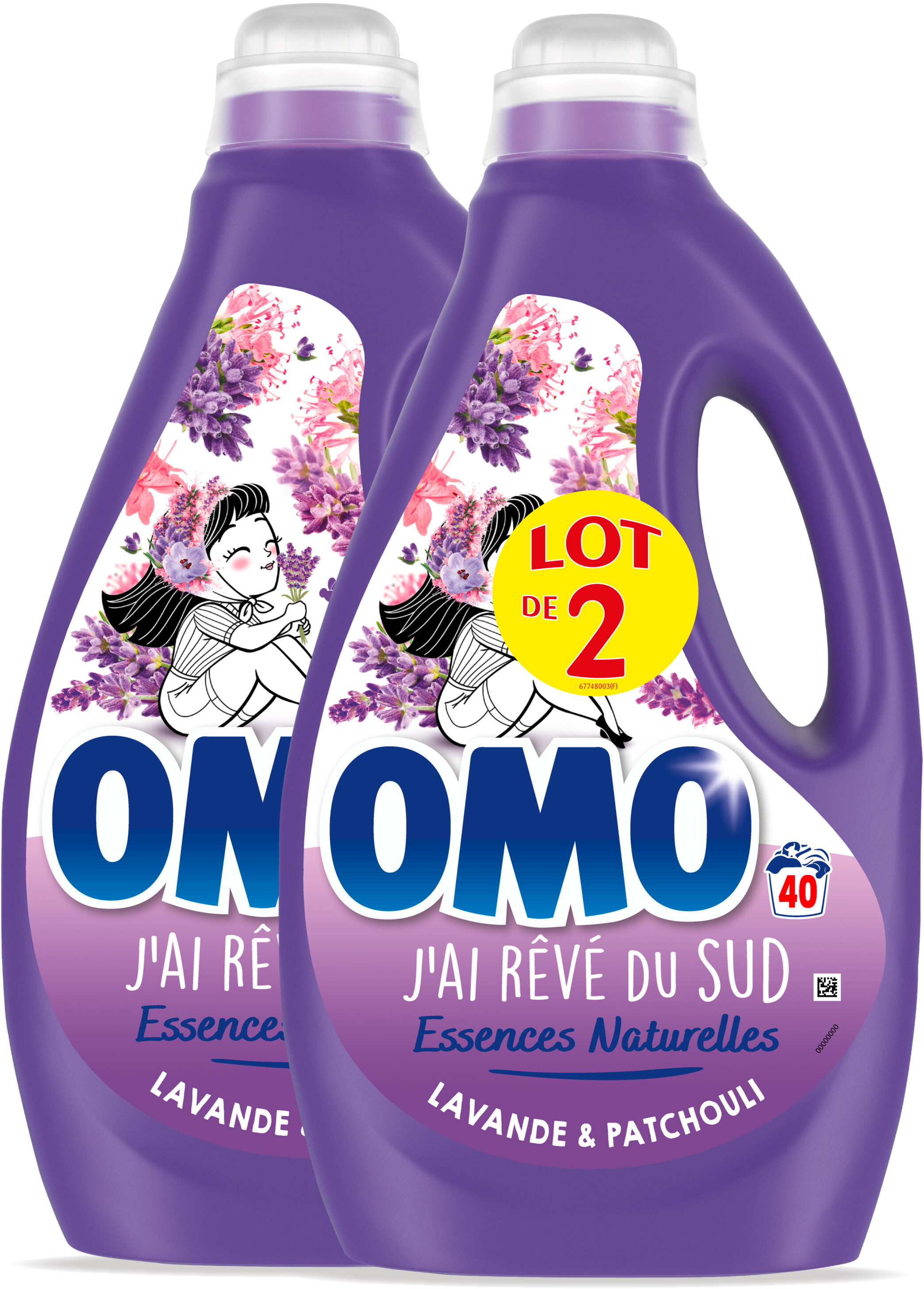 Omo Lessive Liquide Lavande & Patchouli 2l 40 Lavages Lot de 2 - Product - fr