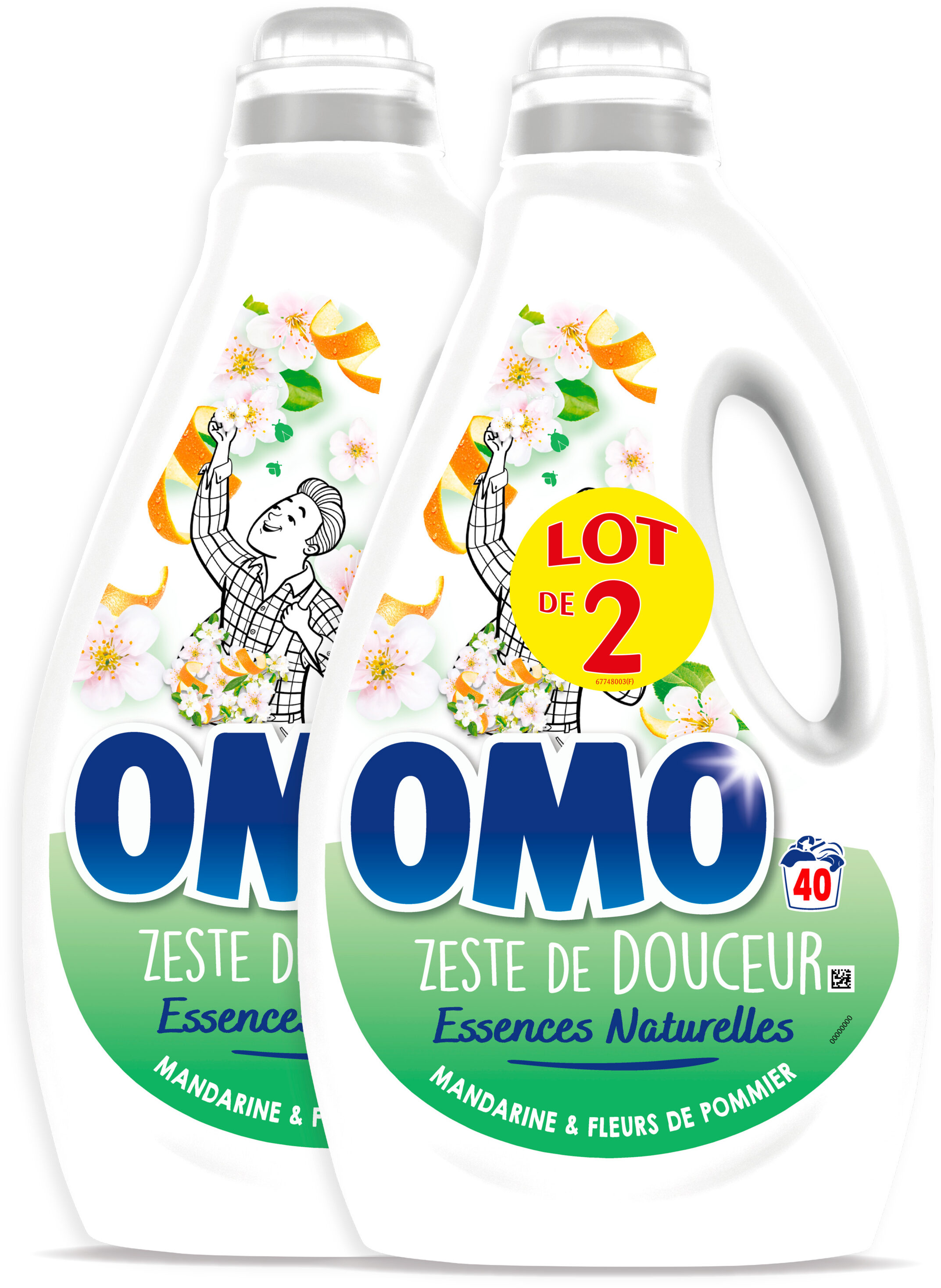 Omo Lessive Liquide Mandarine & Fleurs de Pommier Lot 2 x 2L - 80 lavages - Product - fr