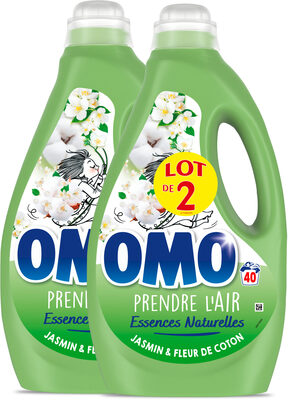 Omo Lessive Liquide Jasmin & Fleur de Coton 2l 40 Lavages Lot de 2 - Product - fr