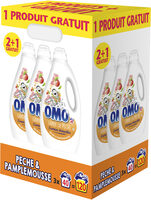 Omo Lessive Liquide Pêche & Pamplemousse x120 lavages- LOT 2+1 - Produit - fr
