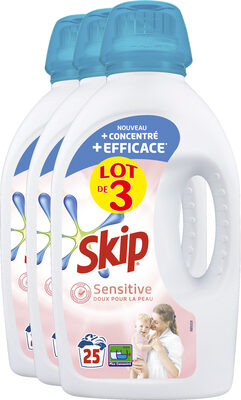 Skip Lessive Liquide Sensitive Peaux Sensibles & Bébés 3x25 Lavages - Product - fr