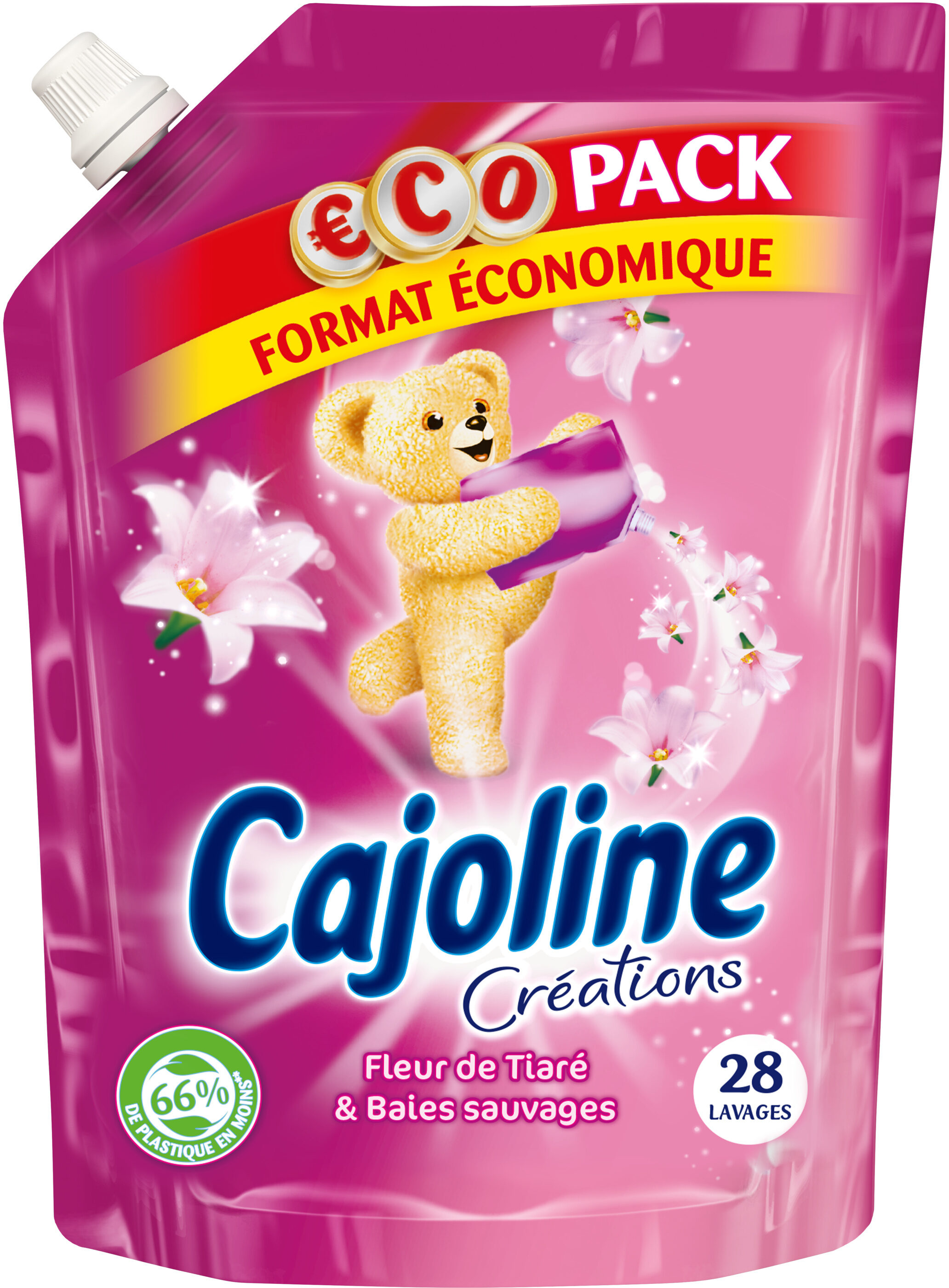 Cajoline Créations Adoucissant Concentré Fleur de Tiaré & Baies Sauvages Pack Eco - 700ml - 28 Lavages - Product - fr