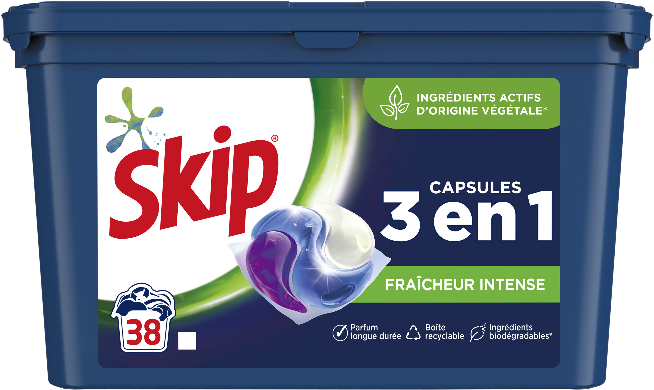 Skip 3en1 Lessive Capsules Fraîcheur Intense 38 Lavages - Product - fr