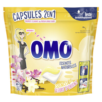 Omo Lessive Capsules 2 en 1 Essence de Fleurs d'Orient 30 Capsules - 1