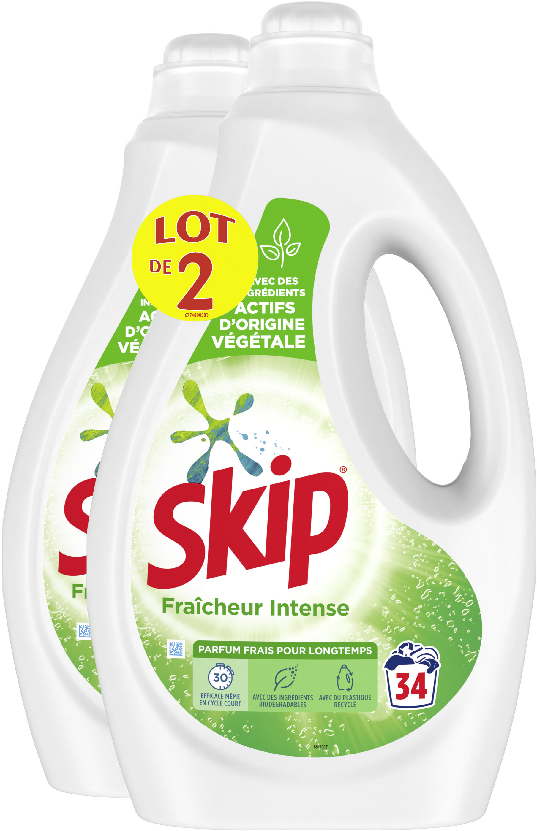 Skip Lessive Liquide Fraîcheur Intense Lot 2x1.7L - 68 Lavages - Product - fr