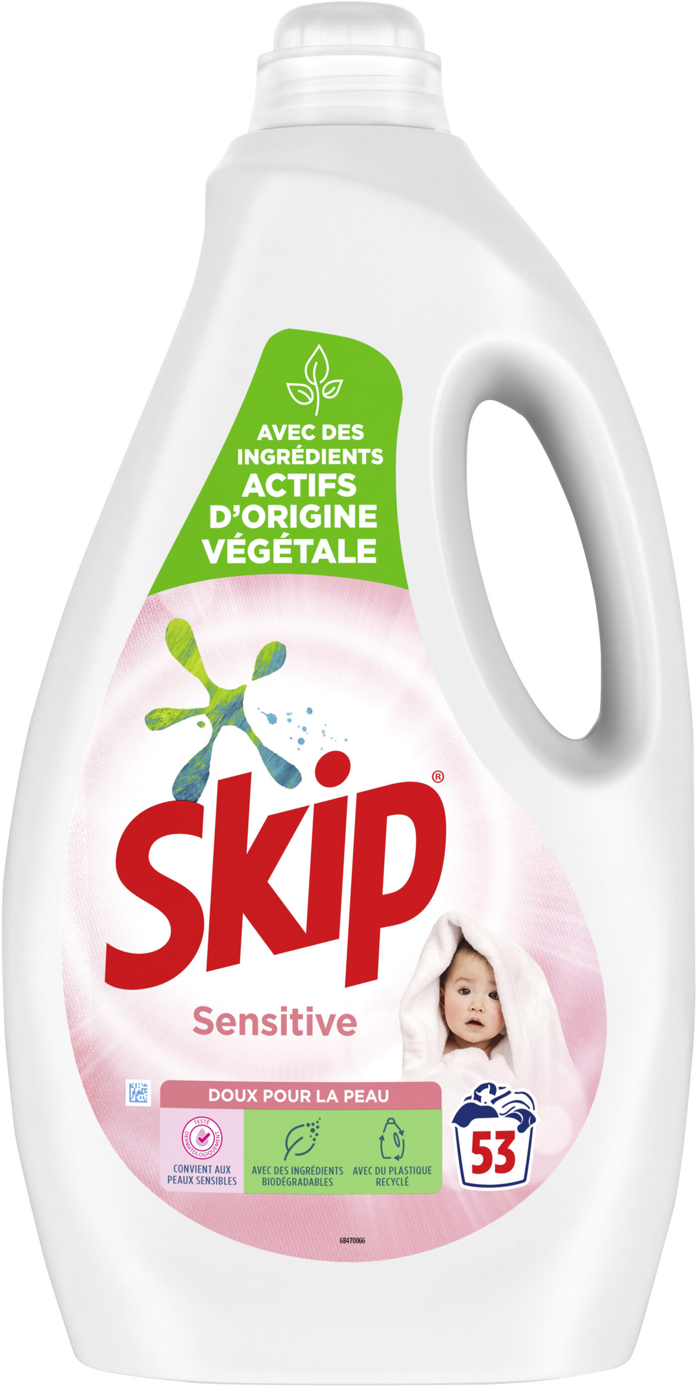 SKIP Lessive Liquide Sensitive Peaux Sensibles & Bébés 2,65l - 53 Lavages - Product - fr