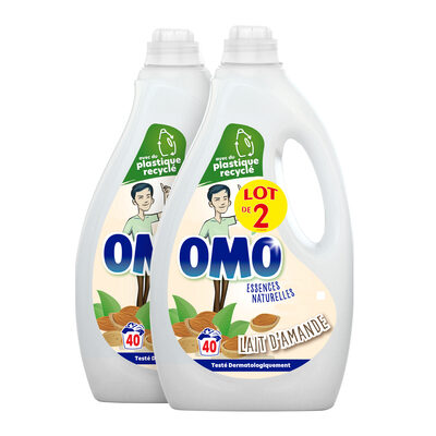 Omo Lessive Liquide Lait d'Amande Lot 2 x 2L - 80 lavages - 3