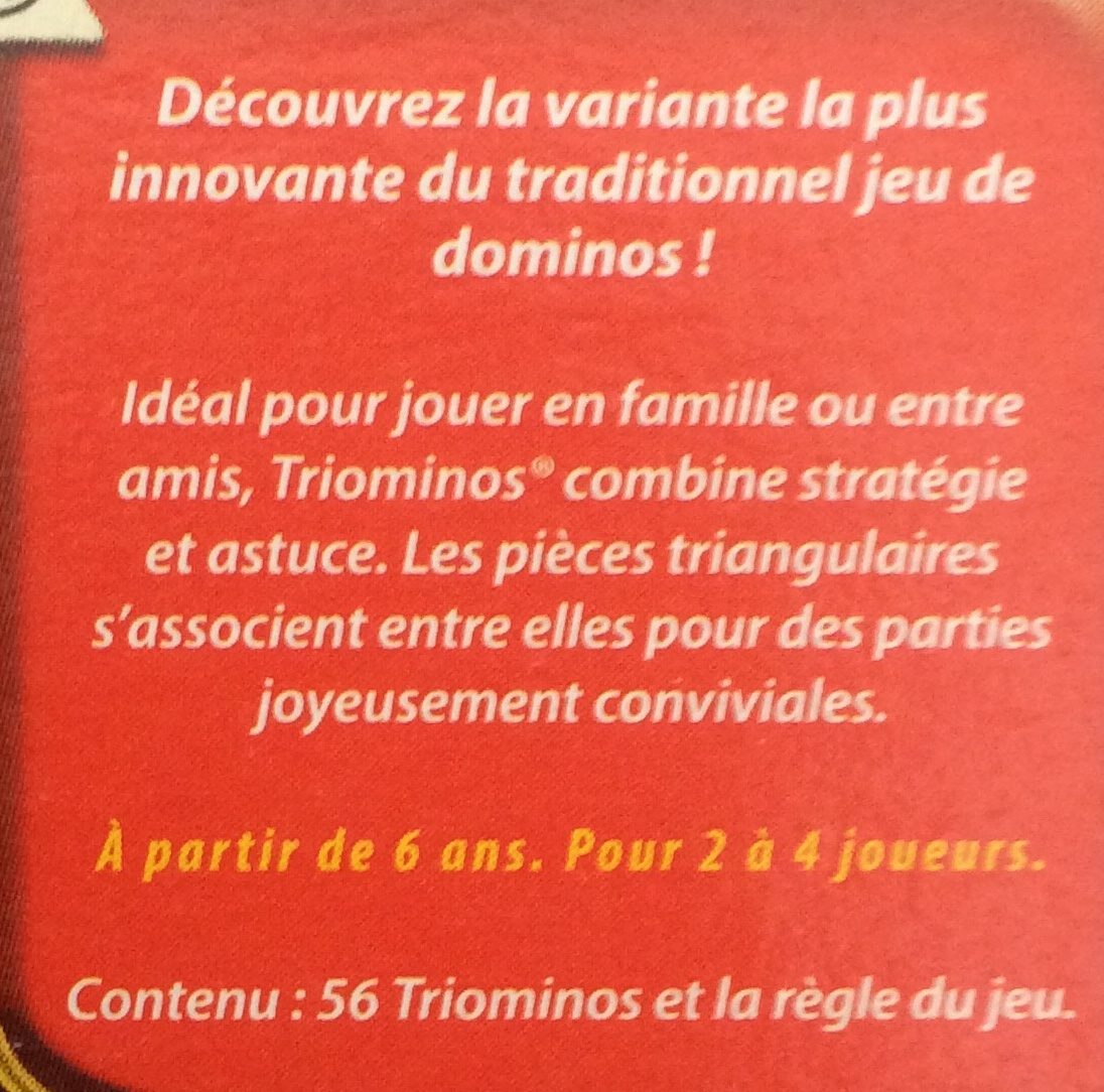 Triominos De Voyage - Ingredients - fr
