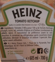 heinz tomato ketchup - Ingrédients - fr