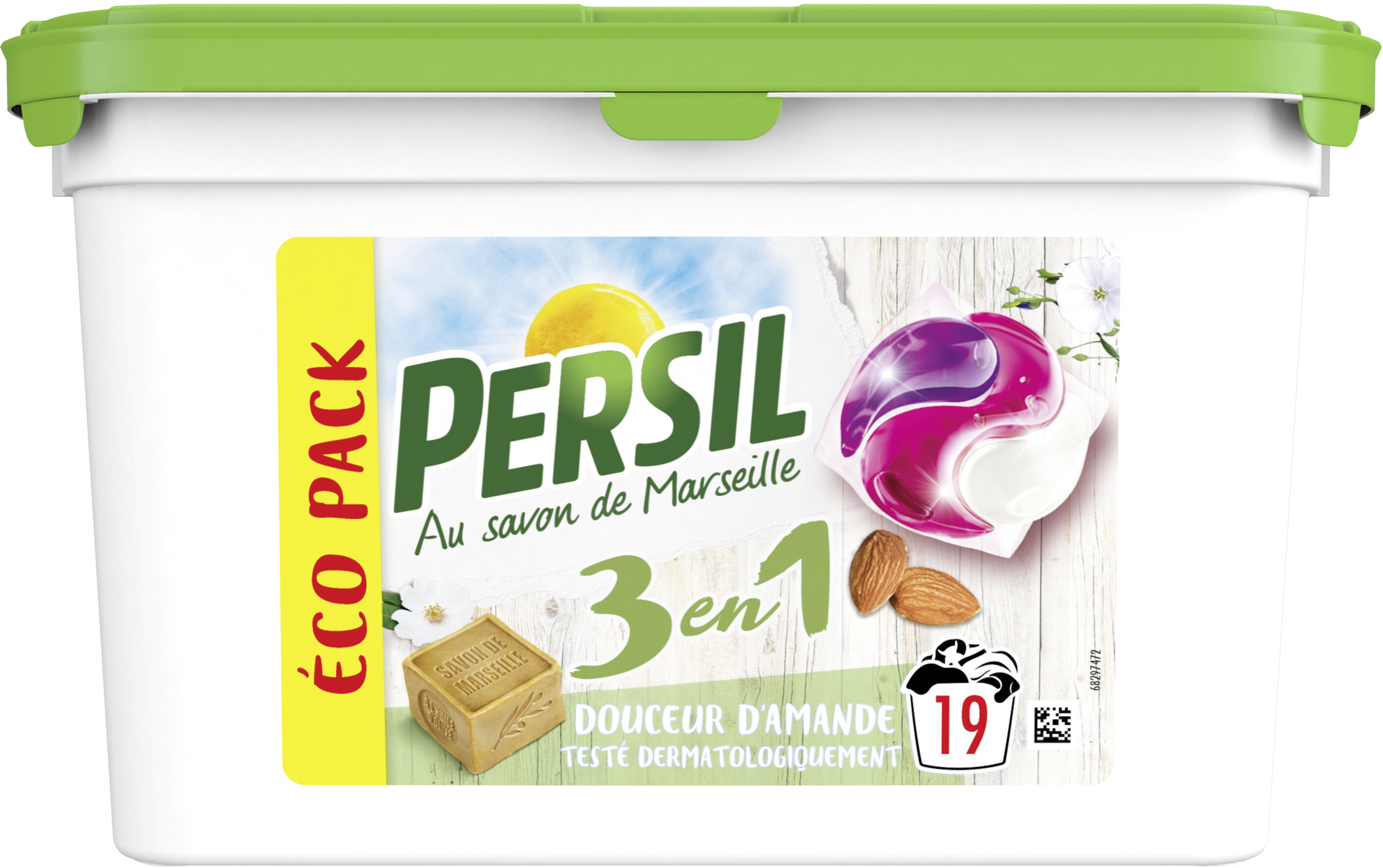 Persil Lessive Capsules 3en1 Douceur Amande EcoPack 19 Lavages - Product - fr