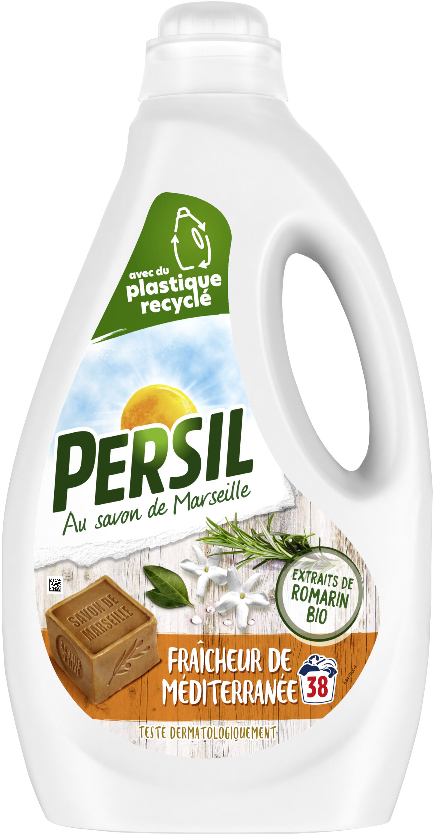 Persil Lessive Liquide Fraîcheur de Méditerranée aux extraits de Romarin Bio 1,9l 38 Lavages - Product - fr