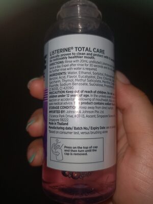 Listerine Total Care - Ingredients - xx
