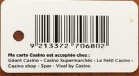 Carte Casino - Ingredients - fr