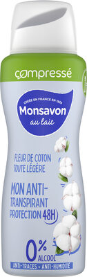 Monsavon Anti-Transpirant Femme Spray Compressé Fleur de Coton Toute Légère 100ml - Product - fr