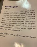 Ravage, Barjavel - Ingredients - fr