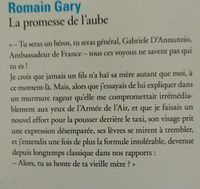 La Promesse De L'aube, Romain Gary - Ingredients - fr