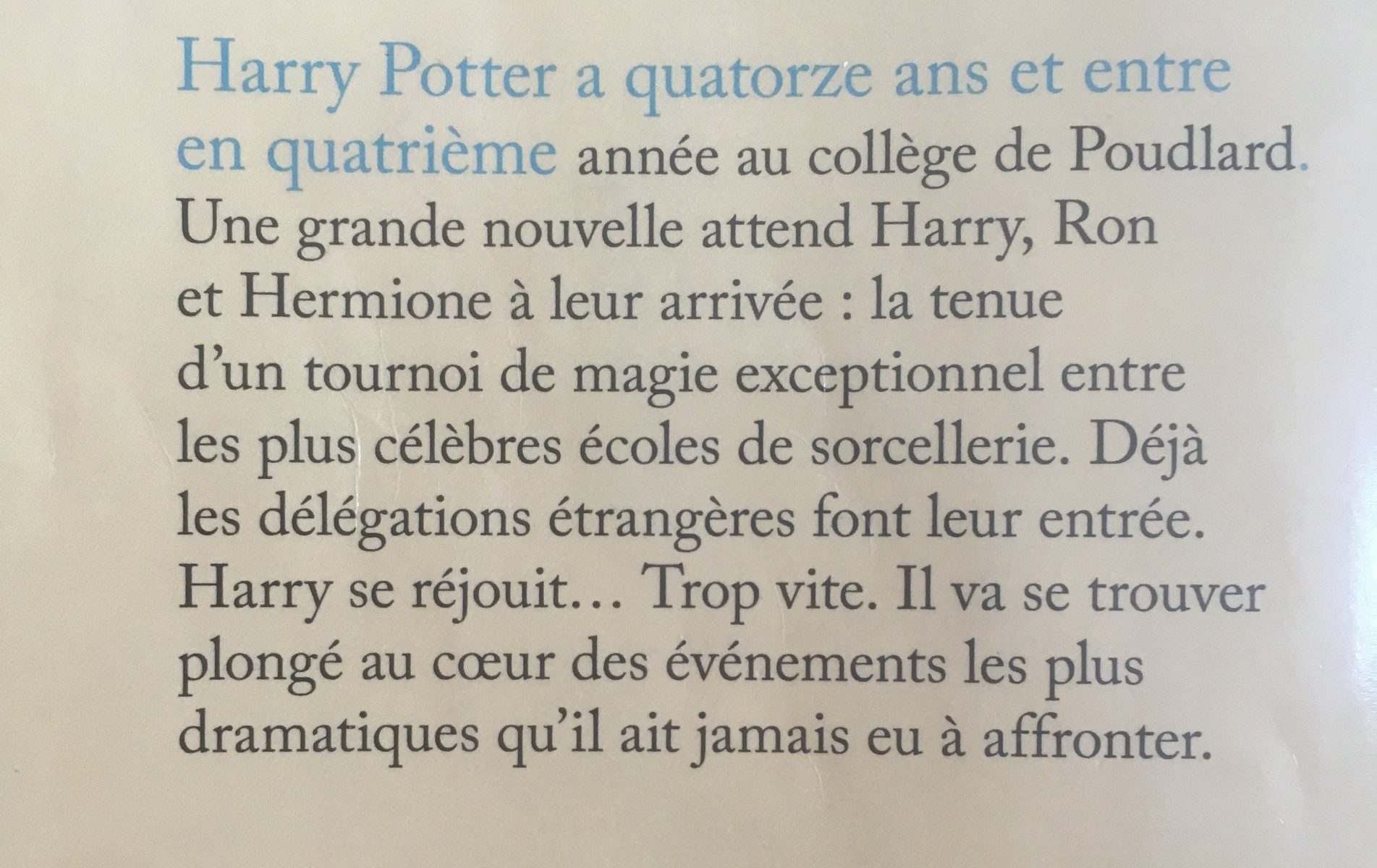 Harry Potter, Tome 4 : Harry Potter Et La Coupe De Feu - Ingredients - fr