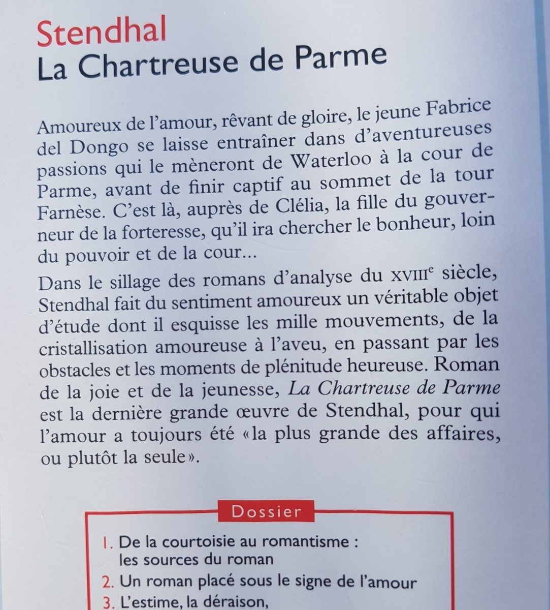 La Chartreuse de Parme - Ingrédients - fr