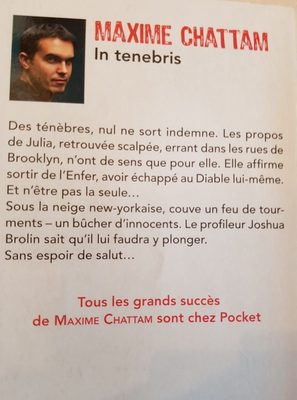 In Tenebris, Maxime Chattam - Ingredients