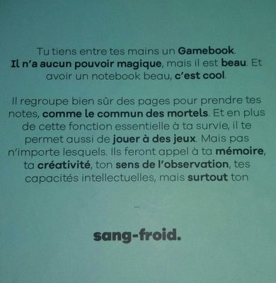 Game book - Ingrédients - fr
