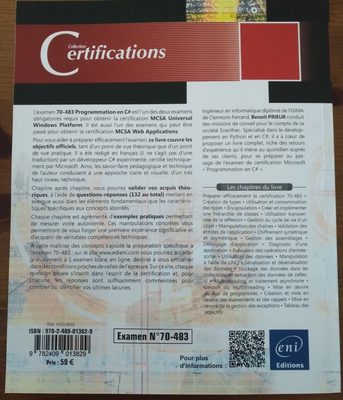 Programmation en C# Préparation aux certifications MCSA Examen N°70-483 - 2