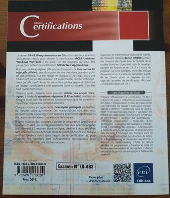 Programmation en C# Préparation aux certifications MCSA Examen N°70-483 - Ingrédients - fr