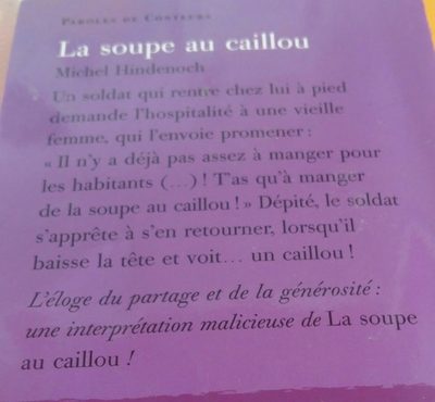 La soupe au caillou, Michel Hindenoch - Paroles De Conteurs - Ingredients - fr